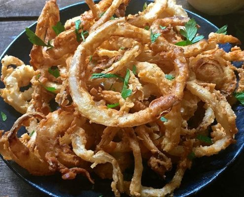 Fried onion rings processing line